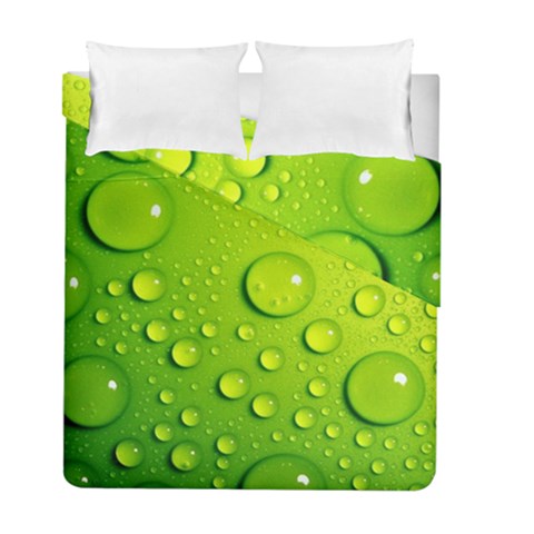 Green Water Drops Duvet Cover Double Side (Full/ Double Size) from ArtsNow.com