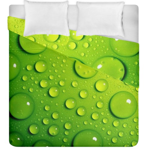 Green Water Drops Duvet Cover Double Side (King Size) from ArtsNow.com