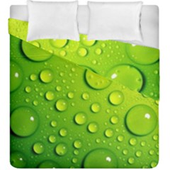 Green Water Drops Duvet Cover Double Side (King Size) from ArtsNow.com