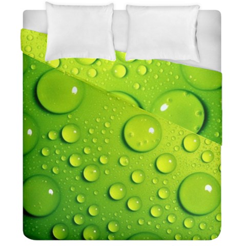 Green Water Drops Duvet Cover Double Side (California King Size) from ArtsNow.com