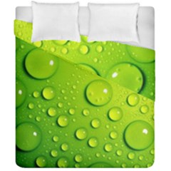 Green Water Drops Duvet Cover Double Side (California King Size) from ArtsNow.com