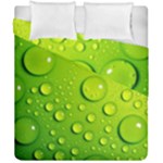 Green Water Drops Duvet Cover Double Side (California King Size)