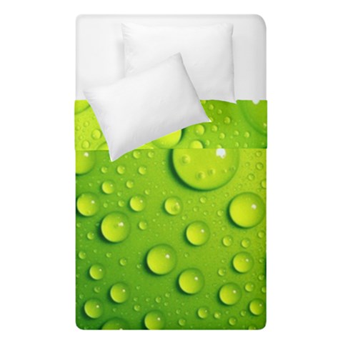 Green Water Drops Duvet Cover Double Side (Single Size) from ArtsNow.com