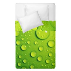 Green Water Drops Duvet Cover Double Side (Single Size) from ArtsNow.com