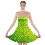 Green Water Drops Strapless Bra Top Dress