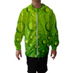 Green Water Drops Kids  Hooded Windbreaker