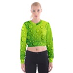 Green Water Drops Cropped Sweatshirt