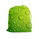 Green Water Drops Drawstring Pouch (XL)