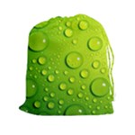 Green Water Drops Drawstring Pouch (XXL)