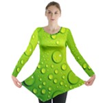 Green Water Drops Long Sleeve Tunic 