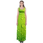 Green Water Drops Empire Waist Maxi Dress