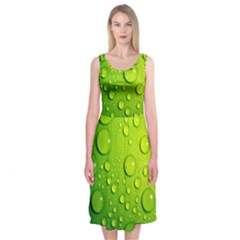 Green Water Drops Midi Sleeveless Dress from ArtsNow.com