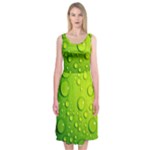 Green Water Drops Midi Sleeveless Dress