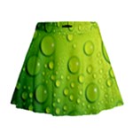 Green Water Drops Mini Flare Skirt