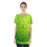 Green Water Drops Skirt Hem Sports Top