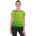 Green Water Drops Short Sleeve Sports Top 