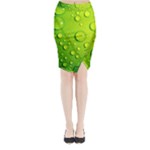 Green Water Drops Midi Wrap Pencil Skirt