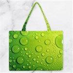 Green Water Drops Zipper Medium Tote Bag