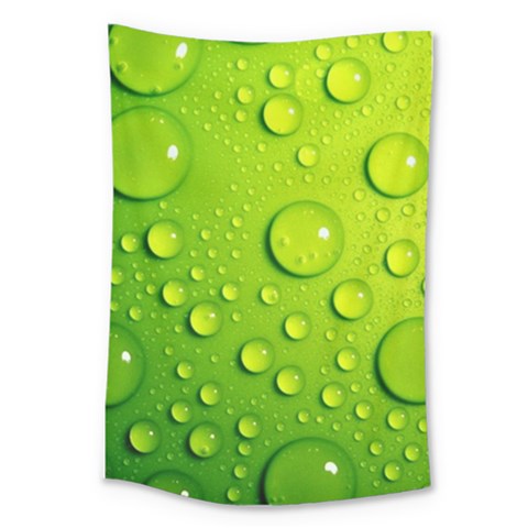 Green Water Drops Large Tapestry from ArtsNow.com