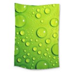 Green Water Drops Large Tapestry