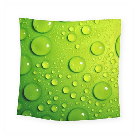 Green Water Drops Square Tapestry (Small) from ArtsNow.com