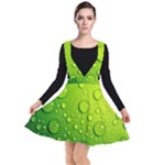 Green Water Drops Plunge Pinafore Dress