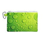 Green Water Drops Canvas Cosmetic Bag (Medium)