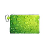 Green Water Drops Canvas Cosmetic Bag (Small)