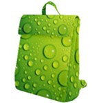 Green Water Drops Flap Top Backpack