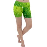 Green Water Drops Lightweight Velour Yoga Shorts