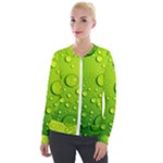 Green Water Drops Velour Zip Up Jacket