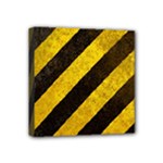 Black And Yellow Caution Mini Canvas 4  x 4  (Stretched)