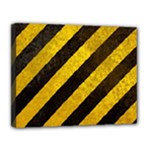 Black And Yellow Caution Canvas 14  x 11  (Stretched)