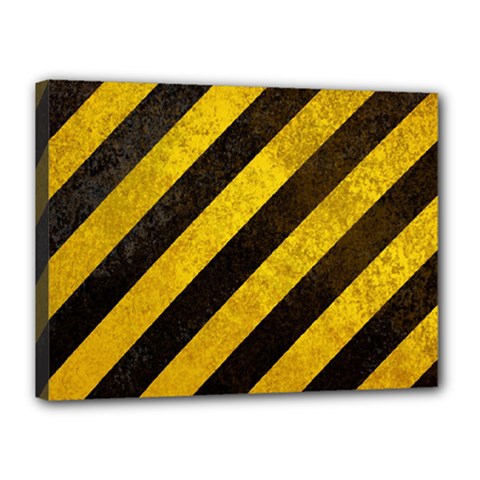 Black And Yellow Caution Canvas 16  x 12  (Stretched) from ArtsNow.com