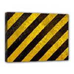 Black And Yellow Caution Canvas 16  x 12  (Stretched)