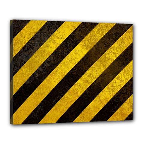 Black And Yellow Caution Canvas 20  x 16  (Stretched) from ArtsNow.com