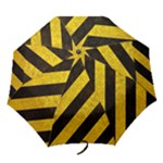 Black And Yellow Caution Folding Umbrella