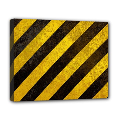 Black And Yellow Caution Deluxe Canvas 20  x 16  (Stretched) from ArtsNow.com