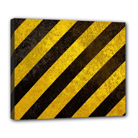 Black And Yellow Caution Deluxe Canvas 24  x 20  (Stretched) from ArtsNow.com