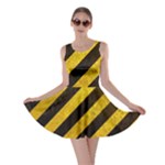 Black And Yellow Caution Skater Dress