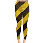 Black And Yellow Caution Leggings 