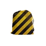 Black And Yellow Caution Drawstring Pouch (Medium)