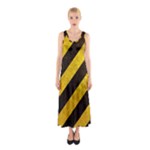 Black And Yellow Caution Sleeveless Maxi Dress