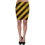 Black And Yellow Caution Bodycon Skirt