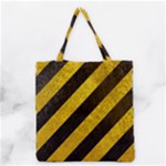 Black And Yellow Caution Grocery Tote Bag