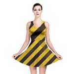 Black And Yellow Caution Reversible Skater Dress