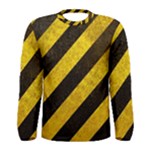 Black And Yellow Caution Men s Long Sleeve Tee