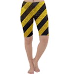 Black And Yellow Caution Cropped Leggings 