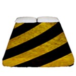 Black And Yellow Caution Fitted Sheet (King Size)