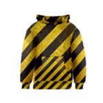 Black And Yellow Caution Kids  Pullover Hoodie